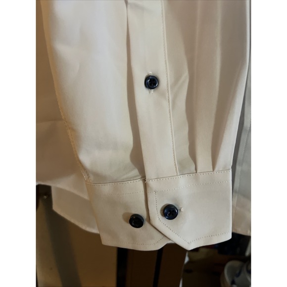 Mens White Performance Super Shirt Four Way‎ Stretch Wrinkle Resistant Large - Picture 7 of 9